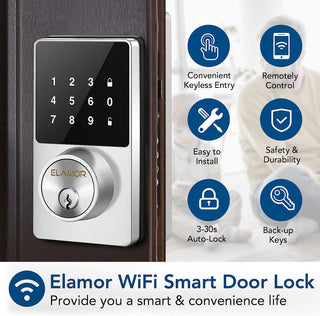 ELAMOR Keyless Smart Lock  ‎M22 WIFI Smart Lock - ELAMOR