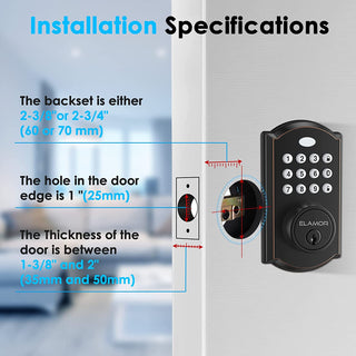 ELAMOR Smart Entry Door Lock M19 Bluetooth lock - ELAMOR
